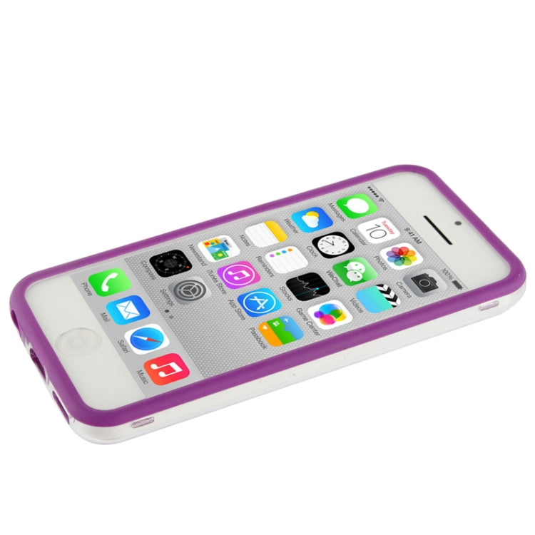 Transparent Plastic + TPU Material Bumper Frame with Volume Buttons for iPhone 5C