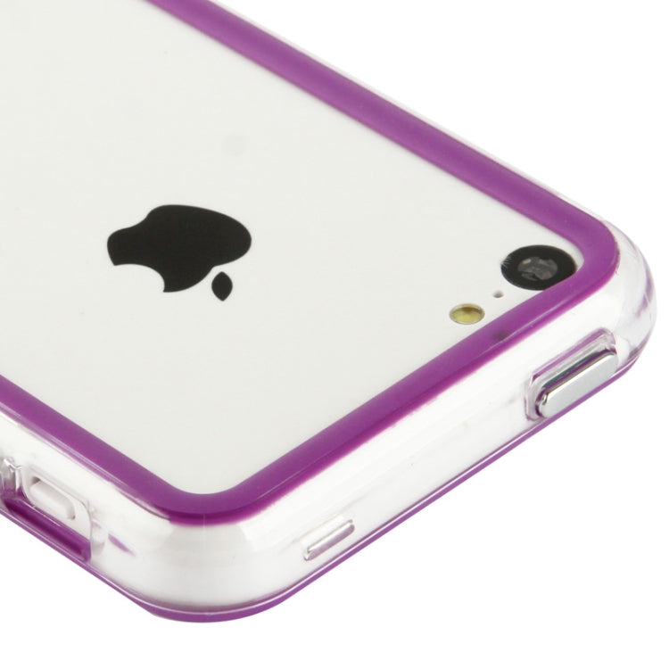 Transparent Plastic + TPU Material Bumper Frame with Volume Buttons for iPhone 5C
