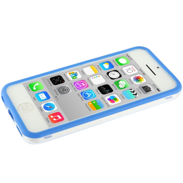 Transparent Plastic + TPU Material Bumper Frame with Volume Buttons for iPhone 5C