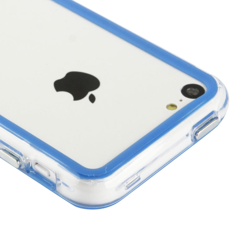 Transparent Plastic + TPU Material Bumper Frame with Volume Buttons for iPhone 5C
