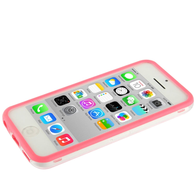 Transparent Plastic + TPU Material Bumper Frame with Volume Buttons for iPhone 5C