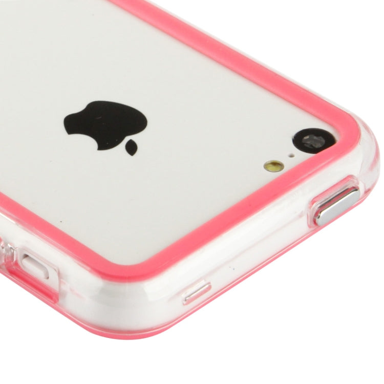 Transparent Plastic + TPU Material Bumper Frame with Volume Buttons for iPhone 5C