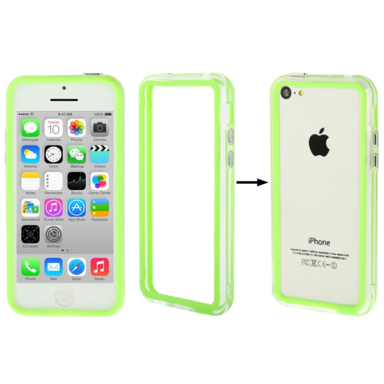 Transparent Plastic + TPU Material Bumper Frame with Volume Buttons for iPhone 5C
