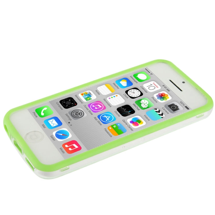 Transparent Plastic + TPU Material Bumper Frame with Volume Buttons for iPhone 5C