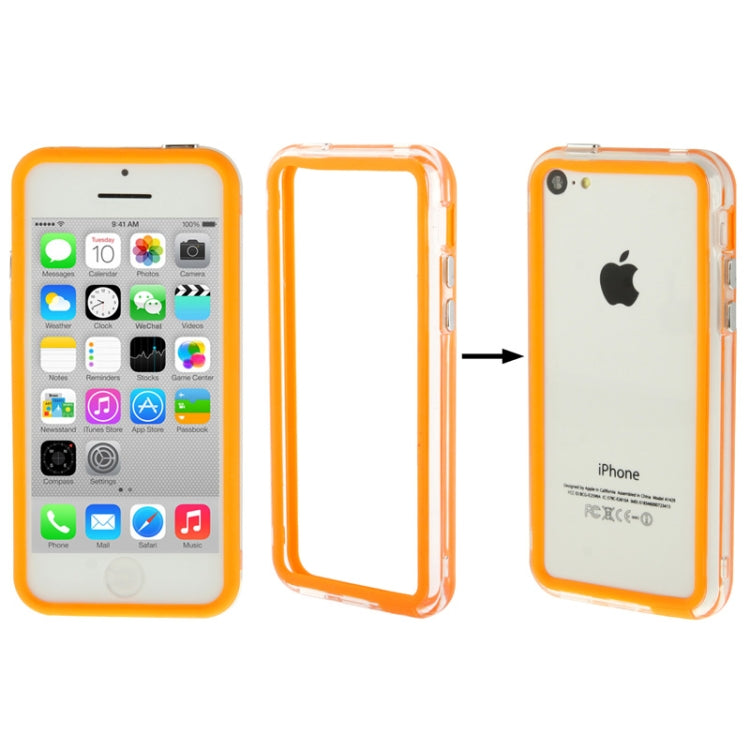 Transparent Plastic + TPU Material Bumper Frame with Volume Buttons for iPhone 5C