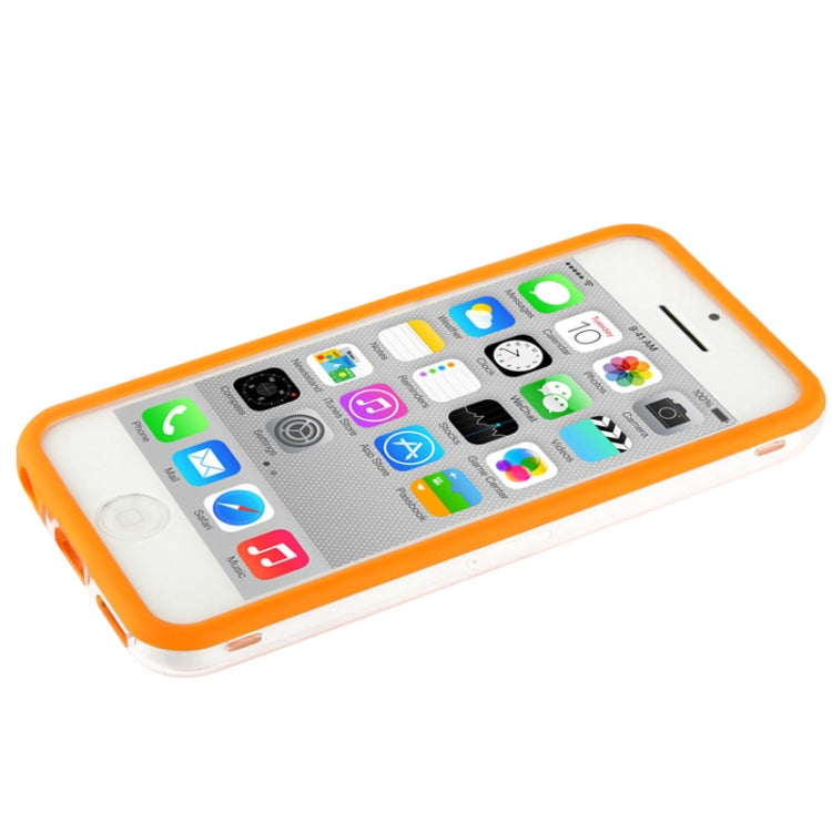Transparent Plastic + TPU Material Bumper Frame with Volume Buttons for iPhone 5C
