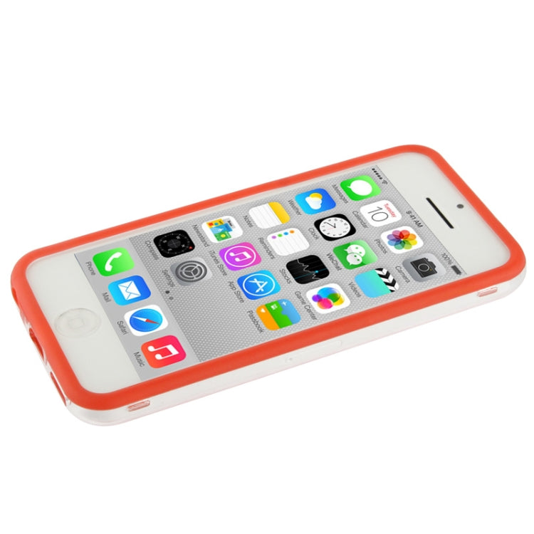 Transparent Plastic + TPU Material Bumper Frame with Volume Buttons for iPhone 5C