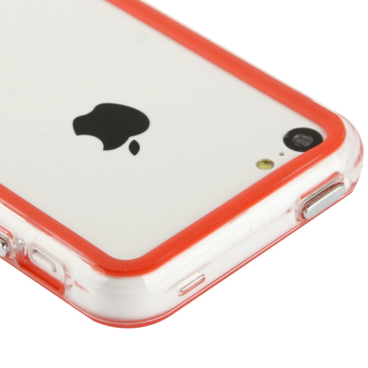 Transparent Plastic + TPU Material Bumper Frame with Volume Buttons for iPhone 5C