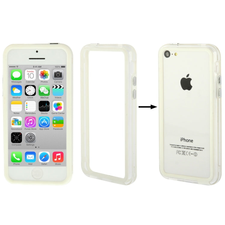 Transparent Plastic + TPU Material Bumper Frame with Volume Buttons for iPhone 5C