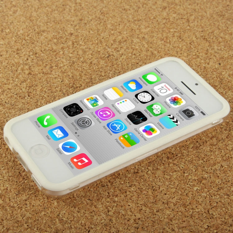 Transparent Plastic + TPU Material Bumper Frame with Volume Buttons for iPhone 5C