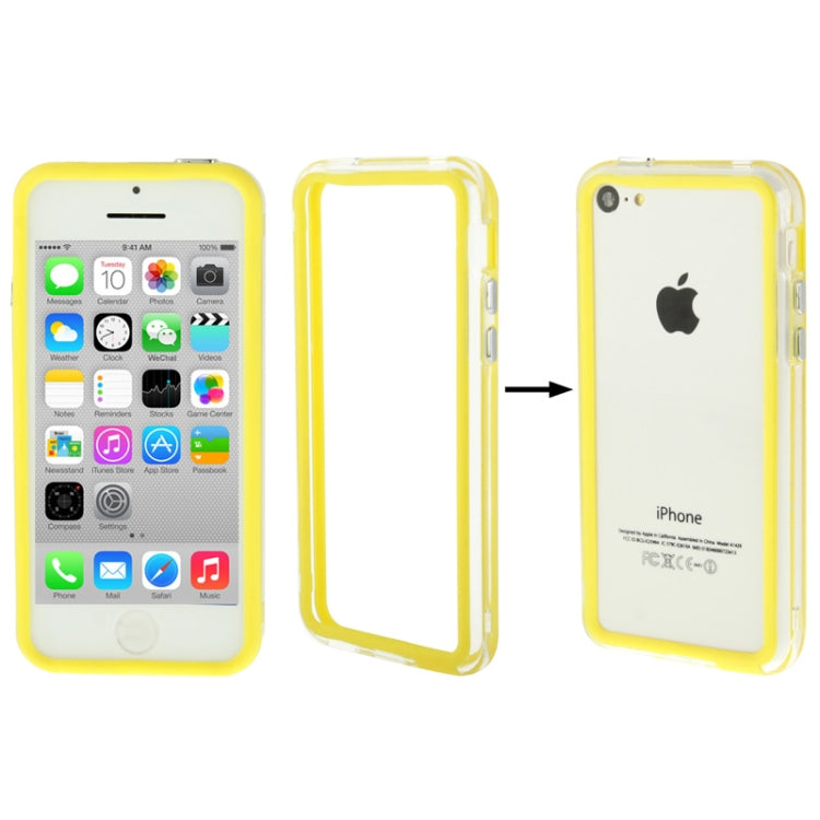 Transparent Plastic + TPU Material Bumper Frame with Volume Buttons for iPhone 5C