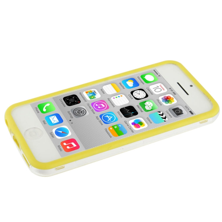 Transparent Plastic + TPU Material Bumper Frame with Volume Buttons for iPhone 5C