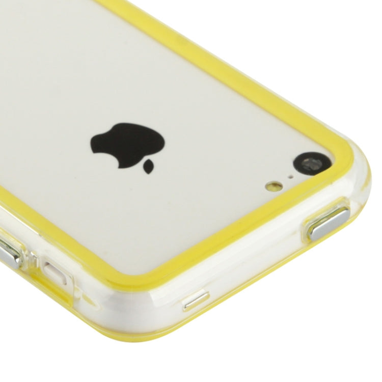 Transparent Plastic + TPU Material Bumper Frame with Volume Buttons for iPhone 5C