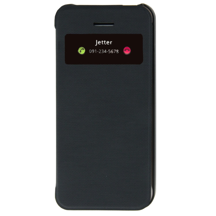 Cloth Texture Flip Leather Cover Plastic Case with Call Display ID for iPhone 5C