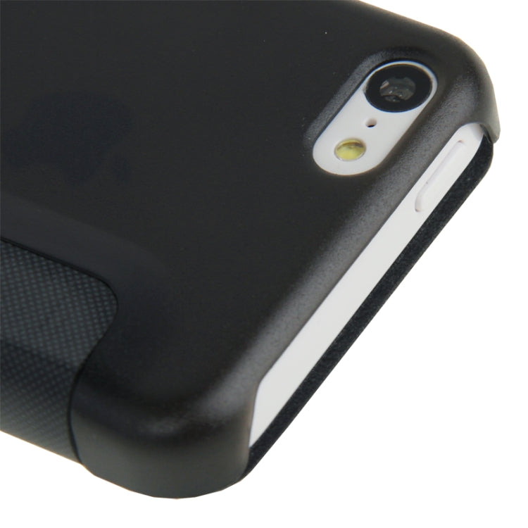 Cloth Texture Flip Leather Cover Plastic Case with Call Display ID for iPhone 5C