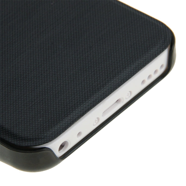 Cloth Texture Flip Leather Cover Plastic Case with Call Display ID for iPhone 5C