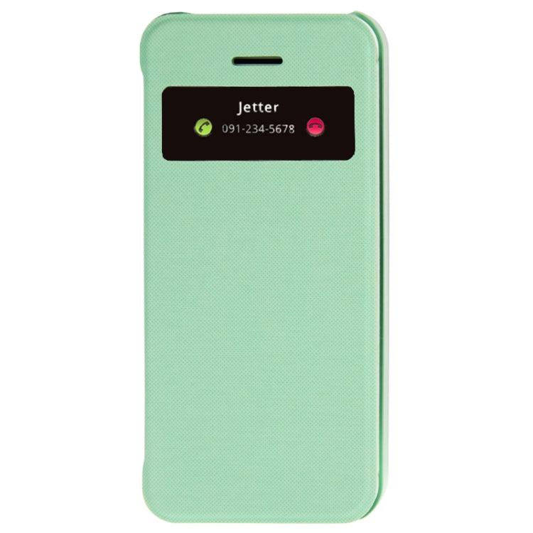 Cloth Texture Flip Leather Cover Plastic Case with Call Display ID for iPhone 5C