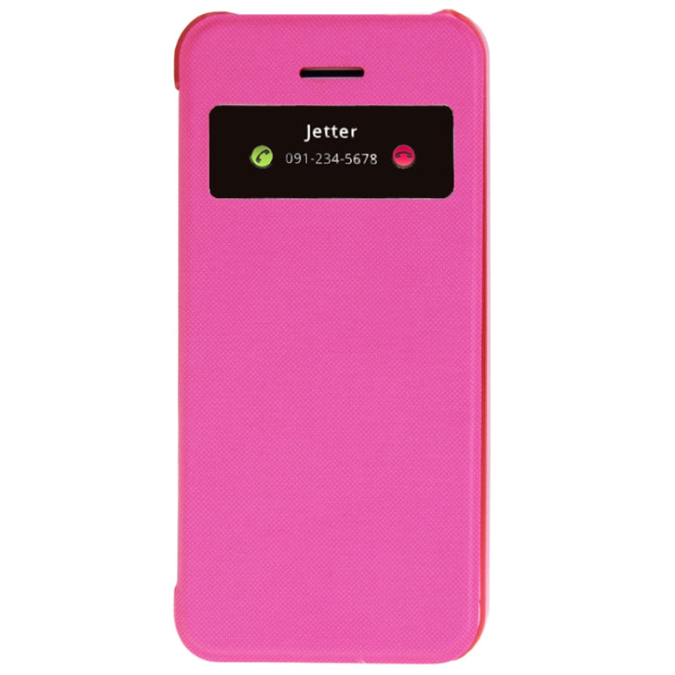 Cloth Texture Flip Leather Cover Plastic Case with Call Display ID for iPhone 5C