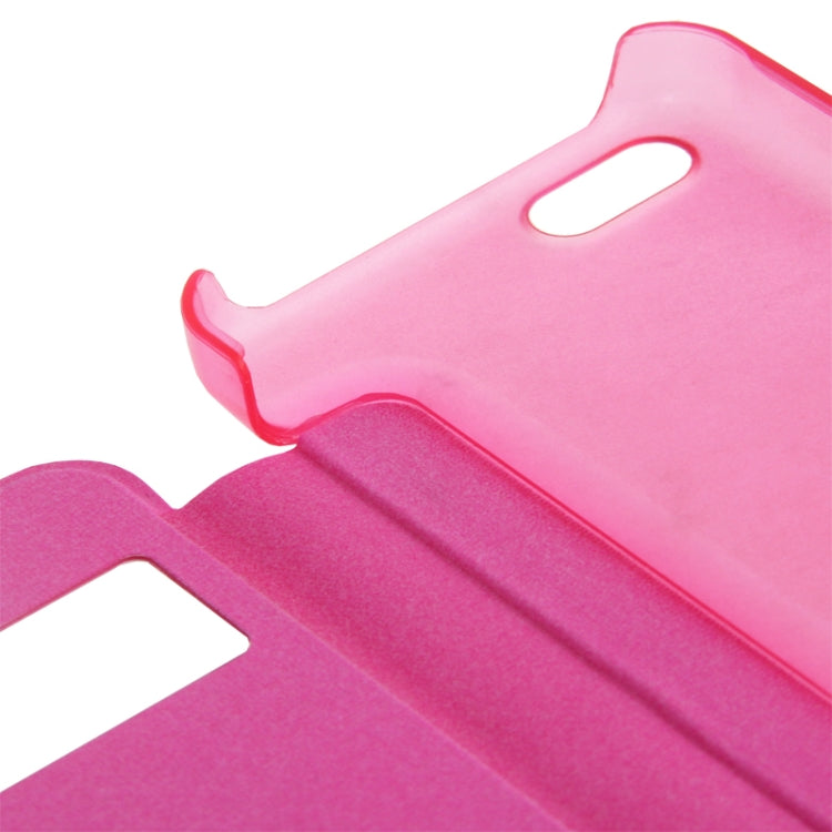 Cloth Texture Flip Leather Cover Plastic Case with Call Display ID for iPhone 5C