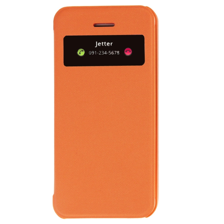Cloth Texture Flip Leather Cover Plastic Case with Call Display ID for iPhone 5C