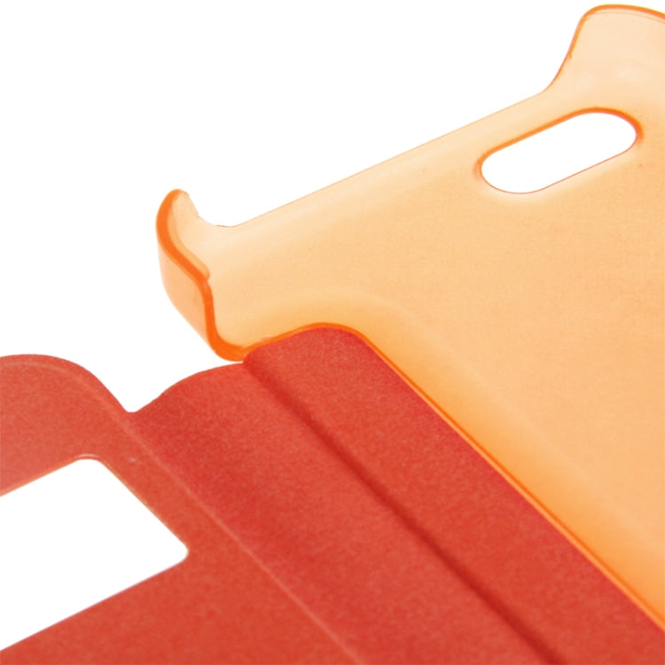 Cloth Texture Flip Leather Cover Plastic Case with Call Display ID for iPhone 5C