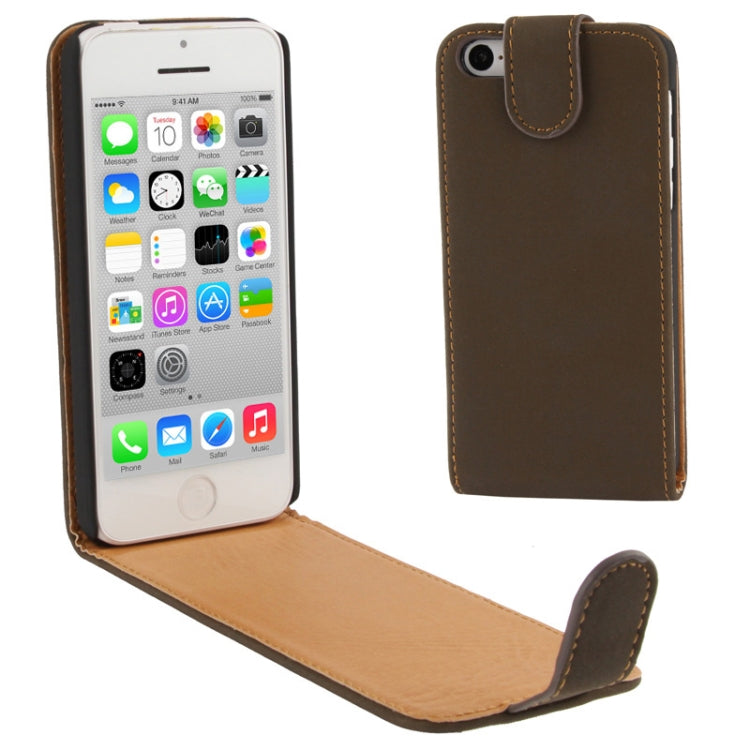 Attractive Scrub Surface Vertical Flip Leather Case for iPhone 5C