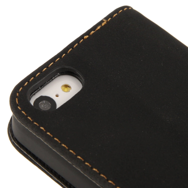 Scrub Surface Horizontal Flip Leather Case with Credit Card Slots & Holder for iPhone 5C