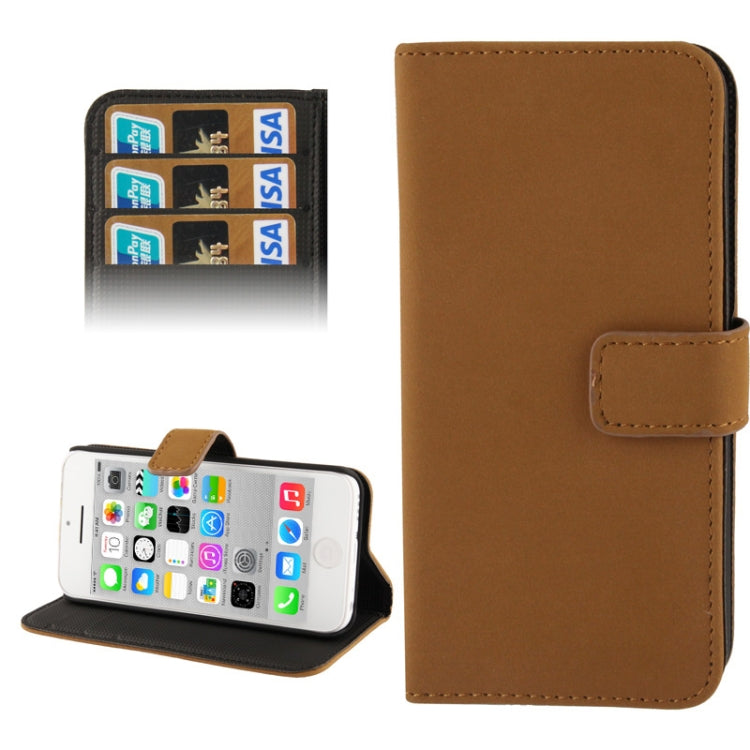 Scrub Surface Horizontal Flip Leather Case with Credit Card Slots & Holder for iPhone 5C