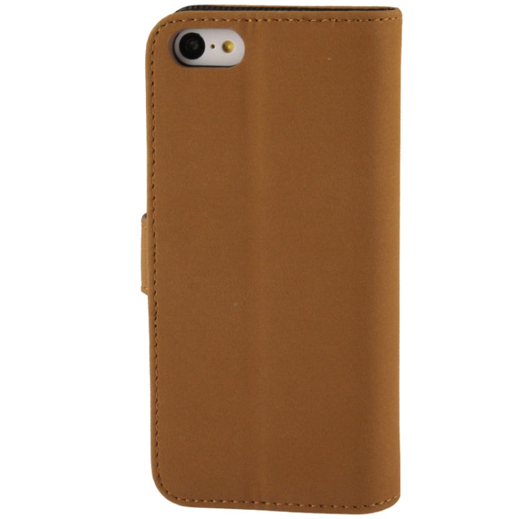 Scrub Surface Horizontal Flip Leather Case with Credit Card Slots & Holder for iPhone 5C
