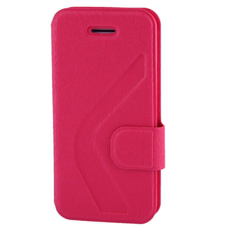 Wood Texture Flip Leather Case with Holder for iPhone 5C