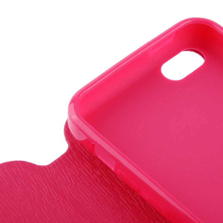 Wood Texture Flip Leather Case with Holder for iPhone 5C