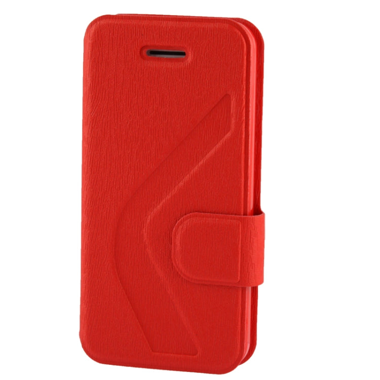Wood Texture Flip Leather Case with Holder for iPhone 5C