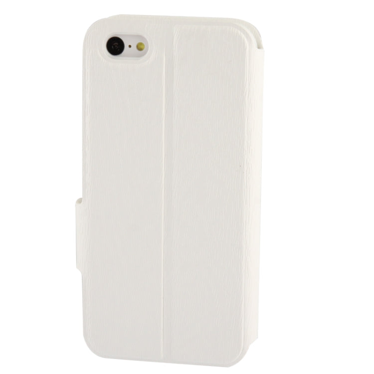 Wood Texture Flip Leather Case with Holder for iPhone 5C
