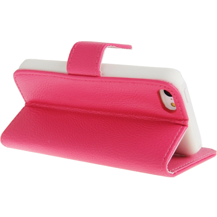 Litchi Texture Horizontal Flip Leather Case with Credit Card Slots & Holder for iPhone 5C