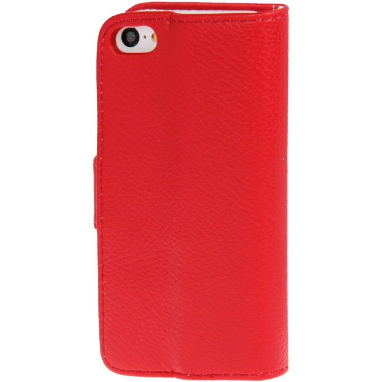 Litchi Texture Horizontal Flip Leather Case with Credit Card Slots & Holder for iPhone 5C