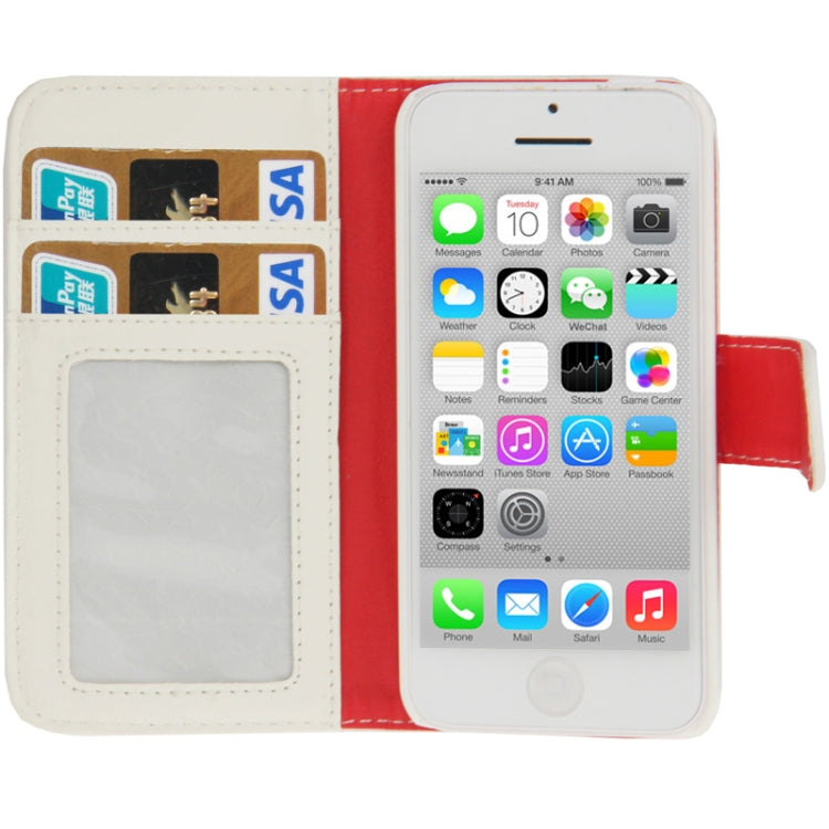 Litchi Texture Horizontal Flip Leather Case with Credit Card Slots & Holder for iPhone 5C