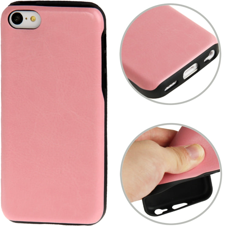Crazy Horse Texture Paste Skin TPU Protective Case for iPhone 5C(Pink)