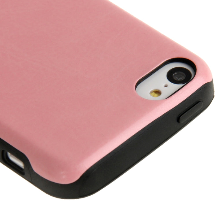 Crazy Horse Texture Paste Skin TPU Protective Case for iPhone 5C(Pink)