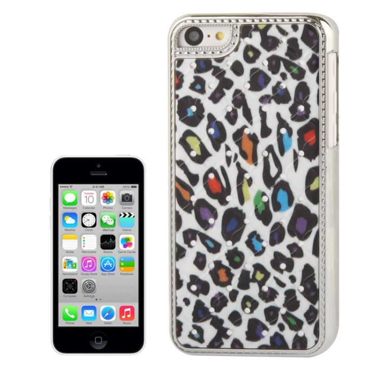 Colourful Leopard  Pattern Luxury Bling Diamond Plating Skinning Plastic Case for iPhone 5C