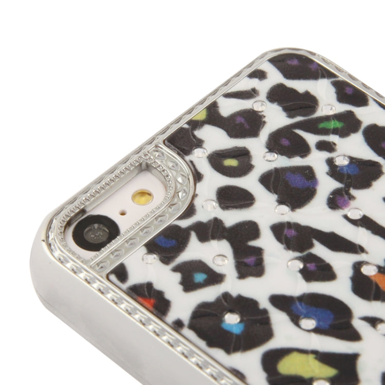 Colourful Leopard  Pattern Luxury Bling Diamond Plating Skinning Plastic Case for iPhone 5C