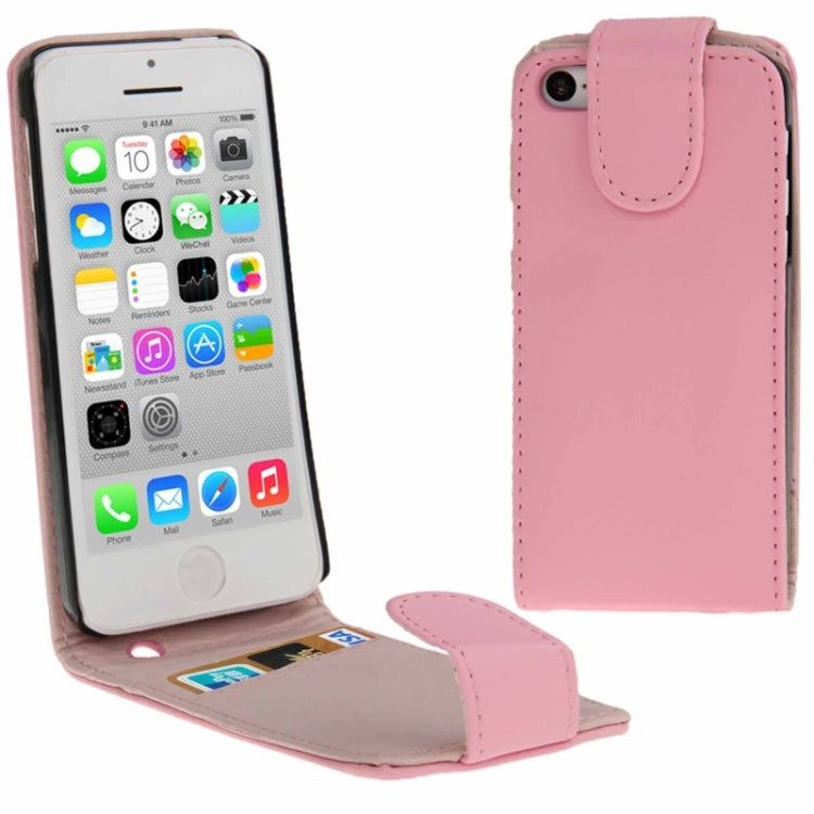 Vertical Flip Leather Case with Credit Card Slot for iPhone 5C