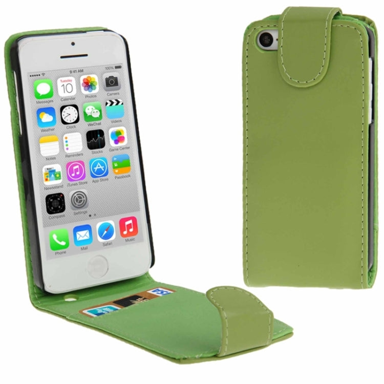 Vertical Flip Leather Case with Credit Card Slot for iPhone 5C