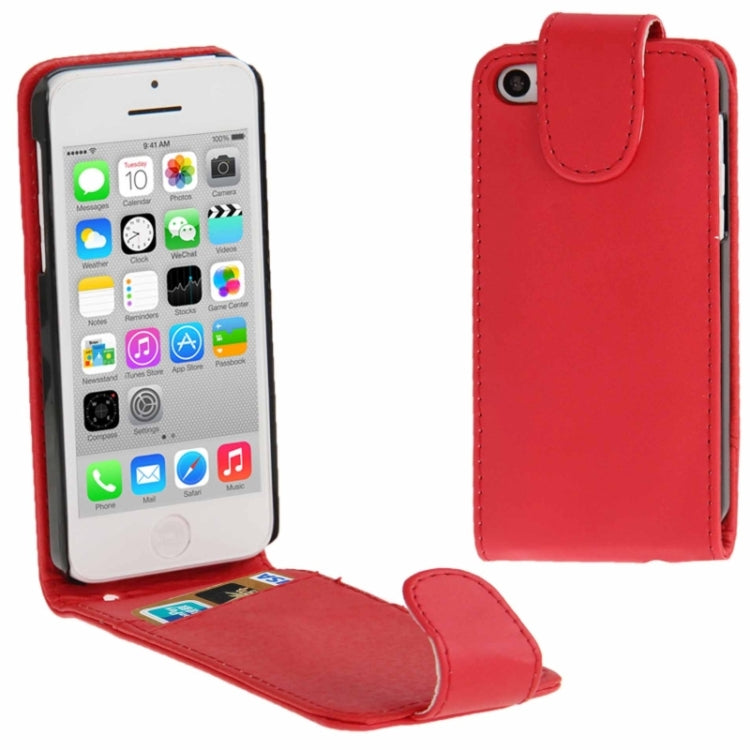 Vertical Flip Leather Case with Credit Card Slot for iPhone 5C