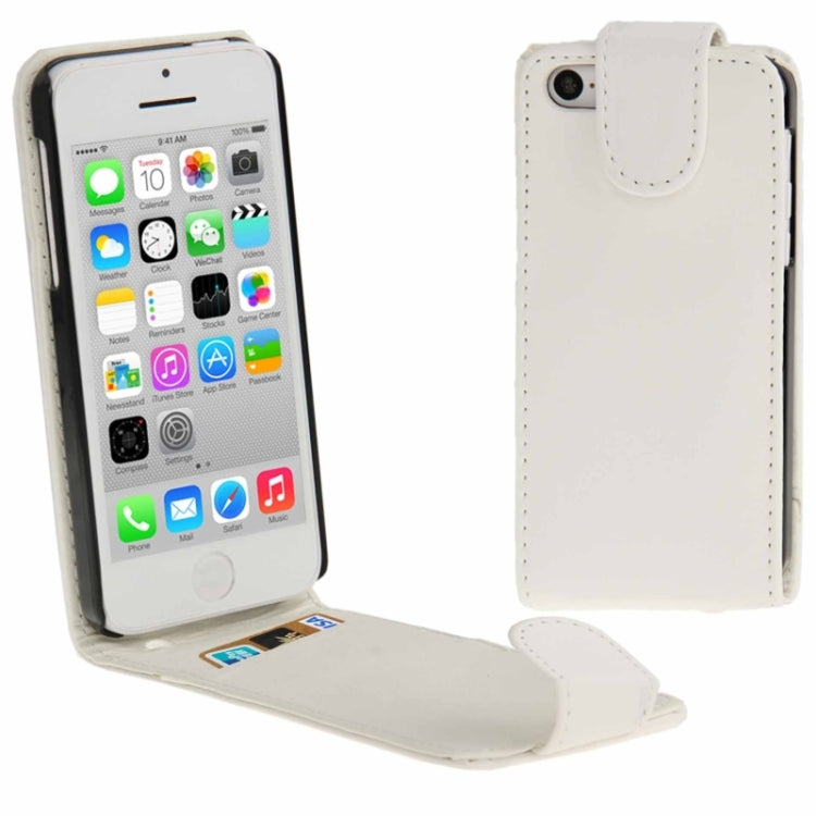 Vertical Flip Leather Case with Credit Card Slot for iPhone 5C