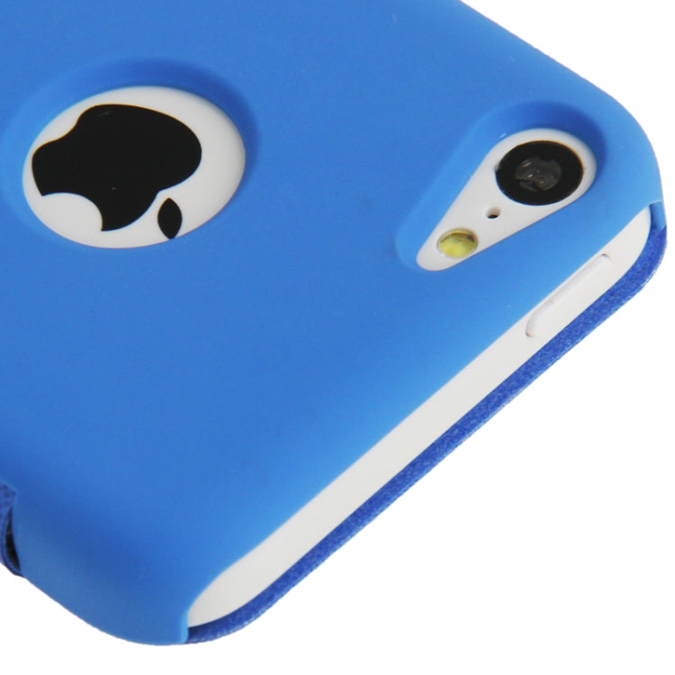 Small Plaid Texture Horizontal Flip Leather Cover Plastic Case with Call Display ID for iPhone 5C