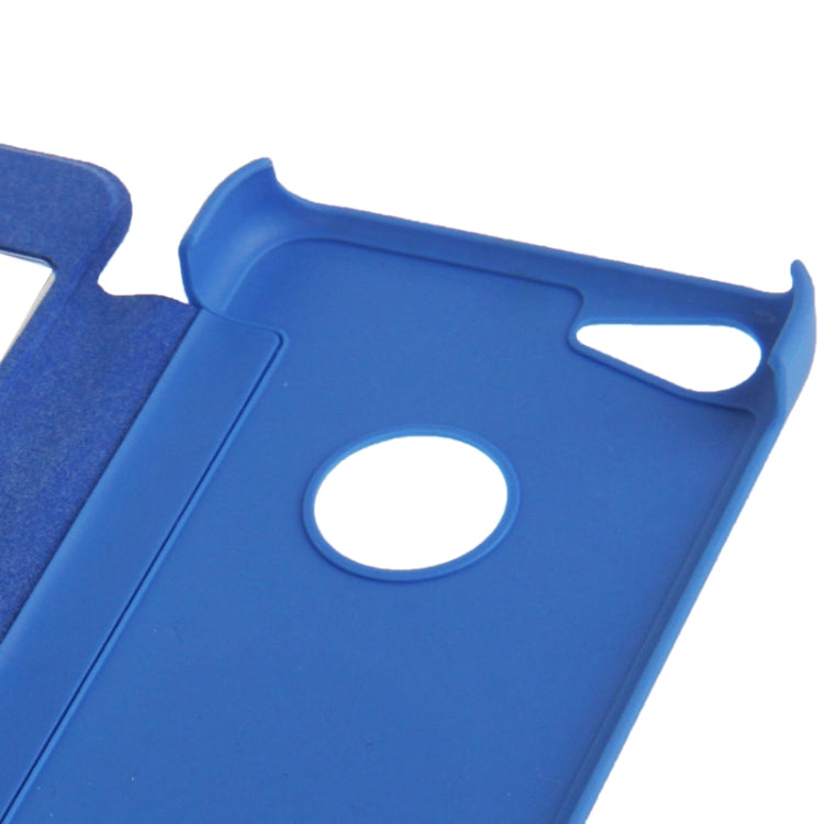 Small Plaid Texture Horizontal Flip Leather Cover Plastic Case with Call Display ID for iPhone 5C