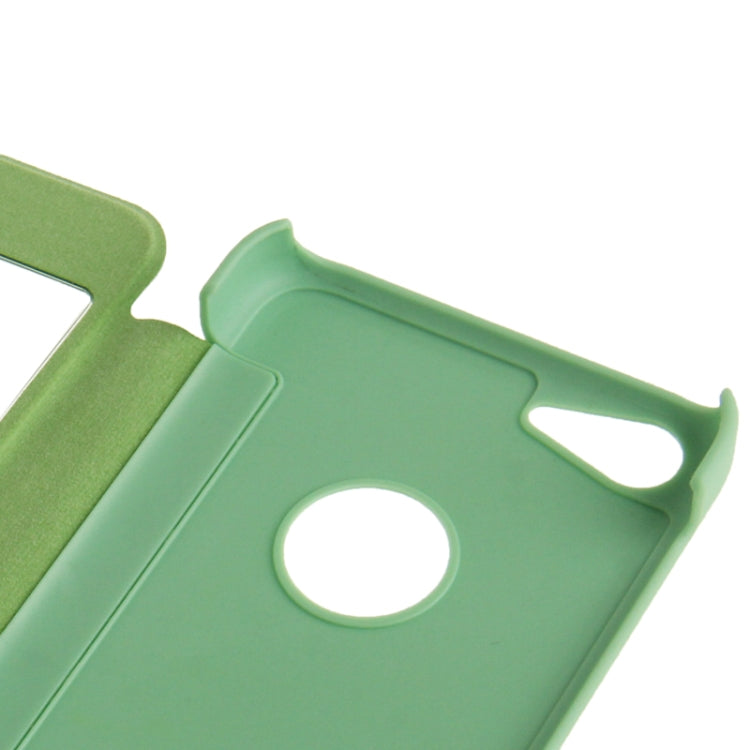 Small Plaid Texture Horizontal Flip Leather Cover Plastic Case with Call Display ID for iPhone 5C
