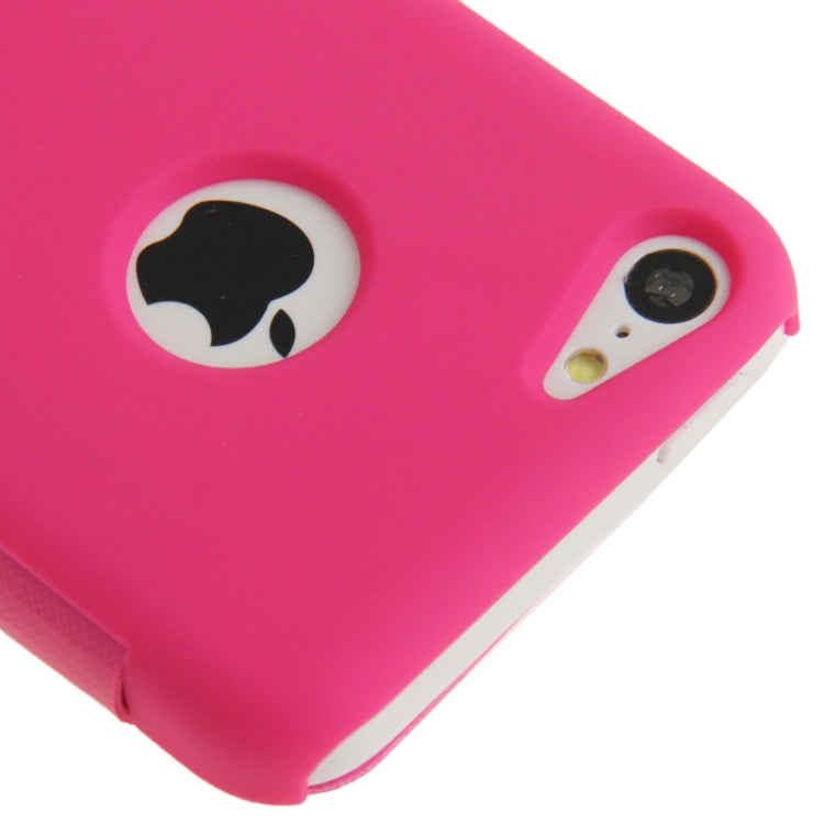 Small Plaid Texture Horizontal Flip Leather Cover Plastic Case with Call Display ID for iPhone 5C