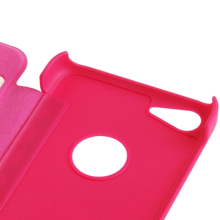 Small Plaid Texture Horizontal Flip Leather Cover Plastic Case with Call Display ID for iPhone 5C
