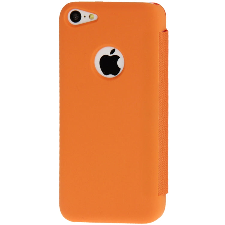 Small Plaid Texture Horizontal Flip Leather Cover Plastic Case with Call Display ID for iPhone 5C
